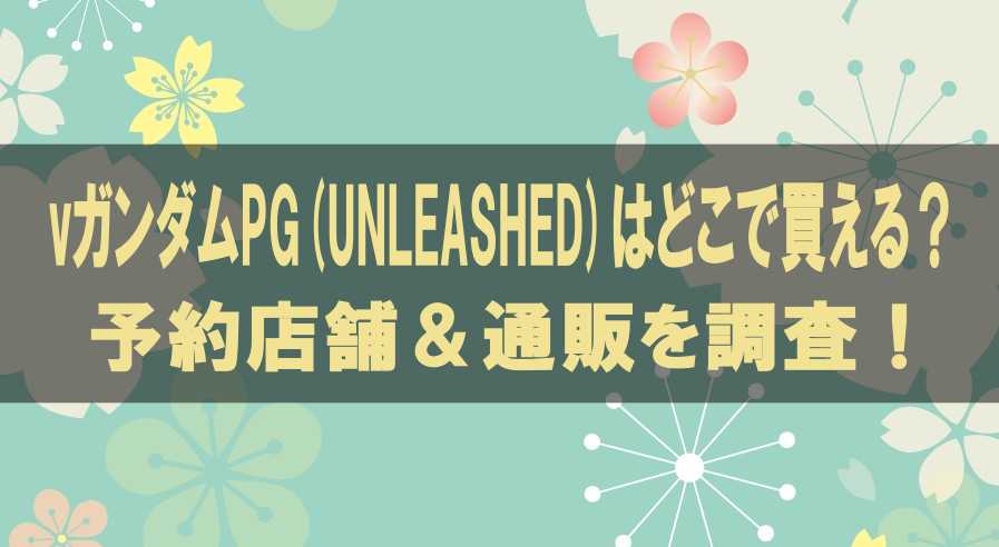 vガンダムPG(UNLEASHED)はどこで買える？予約店舗＆通販を調査！